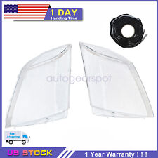 New Pair Clear Headlight Lens Cover + Sealant Glue For Cadillac CTS 2008-2013 picture