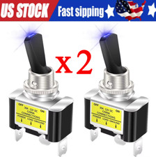 2x Blue LED Light 3Pin Rocker Toggle ON/Off Switch 30A 12V for Car Boat Marine picture