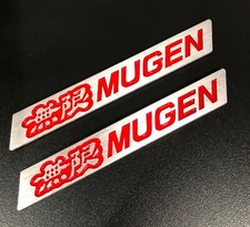3D MUGEN Car Trunk Spoiler Lip Emblem Badge Sticker Decal Alumnium Red x2 picture