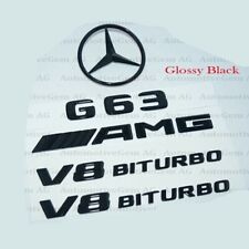 G63 AMG V8 BITURBO Rear Star Emblem Black Badge Combo Set for M W463 W464 picture