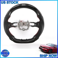 ✅Real Carbon Fiber LED Leather Steering Wheel FOR Honda Civic Type R 2026 picture