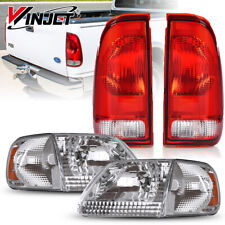 For 1997-2003 Ford F-150/97-99 F-250 Chrome Headlights Corner +Tail Lights 4PCS picture