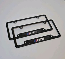 2X - Kith- Stainless Steel Finished License Plate Frame Holder Black picture