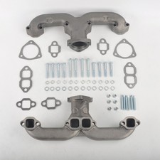For Small Block Chevy SBC 283 305 327 350 400 Exhaust Manifolds Rams Horn Style picture