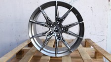 Set of 19 Inch WF Hyper Black Performance Style Wheels Rims For JDM 19x8.5 5x114 picture