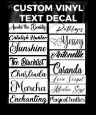 Cursive Custom Text Vinyl Decal Sticker Script | Personalized Lettering Fancy- picture