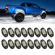 16x Pure White LED Rock Lights Underbody Glow Lamp for Offroad SUV Pickup Truck picture