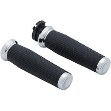 Kuryakyn 5946 Chrome Thresher Hand Grips for Metric Motorcycles picture