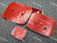 M-Tec 3pcs Red Front Rear Steering Badge Emblem Civic Sedan Hatch 22-26 picture