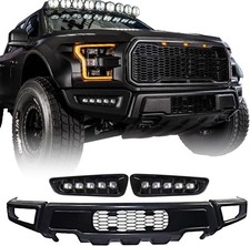Front Bumper For 2015-2017 F-150 Glossy Charcoal Raptor Style with Fog Lights picture