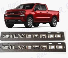 2PCS Kit Fender Chrome Silverado Emblem Letters Badge Fit 2019+ Silverado picture