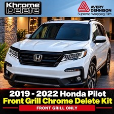 Chrome Delete Vinyl fitting a 2019 - 2022 Honda Pilot Grill (Glossy Black) picture