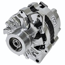 March Performance Ultra Series CS130 Alternator 140 AMP 1 Wire Chrome; Right picture