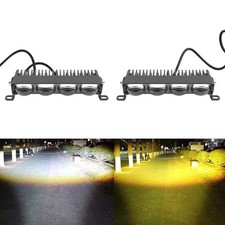 2x 5''inch Super Slim Yellow+White Dual Beam Bi-Led Projector Lens Grille Lights picture