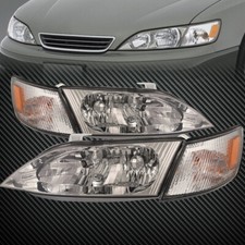 Headlights 4Pc Set Chrome Housing w/Performance Lens Fits 1997-2001 Lexus ES300 picture