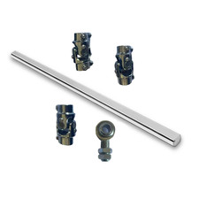 22'' Chrome Steering Shaft+ GM Box 3/4''-30 Spline x 3/4''DD 3 U-Joints Kit picture