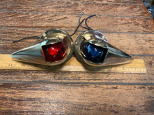 Vintage Perko? Bronze Teardrop Running Lights New Wiring/LEDS/Seals picture
