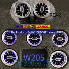 7PCS Air Vents W205 Ambient Light AC Vent For Mercedes Benz C-class 2016-2021 picture