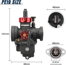 NIBBI Carburetor PE19mm, Fits 110cc 125cc Flange Motorcycle Engines, With Main P picture