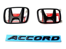 Genuine Style 3PCS Front Rear Gloss Black Emblem For Honda ACCORD 2018-2022 picture