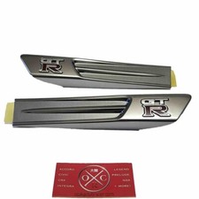Genuine OEM 2009-2014 Nissan GT-R Fender Emblem Garnish Set R35 63870 63871KB50A picture