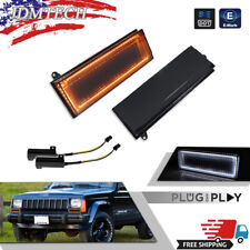 Smoked Switchback LED DRL Signal Lights For 84-96 Jeep Cherokee & 86-92 Comanche picture