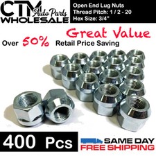 400 PCS 1/2-20 BULGE ACORN OPEN END WHEEL LUG NUTS WHOLESALE GREAT SAVIN picture