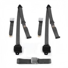 Ford GT40 1964 - 1969 Airplane 3pt Charcoal Retractable Bench Seat Belt Kit - 3 picture