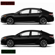 CHROME DELETE BLACKOUT VYNIL OVERLAY SET FOR 2019-2024 TOYOTA CAMRY WINDOW TRIMS picture
