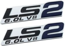 2pcs LS2 6.0L V8 Engine Emblems 3D Badge Sticker for GM Corvette Holden HSV Blue picture