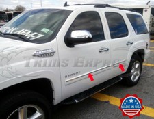 2007-2009 Chevy Tahoe 4Pc Chrome Body Side Molding Trim Overlay Top 1