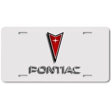 Pontiac Logo Novelty License Plate/Tag-Red/Gray/Off-White Image on FLAT Aluminum picture