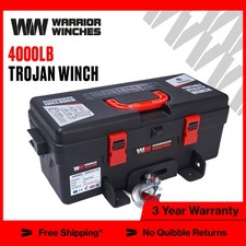 Trojan 4,000lb 12v Portable Electric Winch Ideal for ATV UTV Truck Off-Roading picture