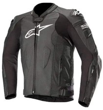 Alphinstars black Motorcycle racing leather Jacket ~ Full black picture