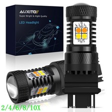 AUXITO 3157 Switchback LED Turn Signal Light Parking Lamp Amber White Color 2~10 picture