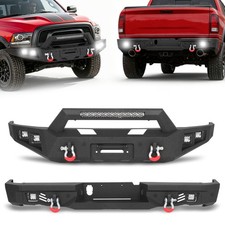 Front/Rear Bumper W/Winch Plate Lights D-ring For 2015-2018 Ram 1500 Rebel Model picture