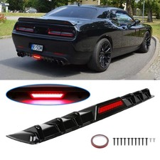 For Dodge Challenger RT SRT SXT Black Rear Bumper Diffuser Lip LED Light picture