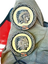 1976 1977 1978 Jeep Cherokee 1970's Indian Chief Emblem Rear Pillar OEM PAIR picture