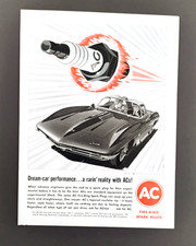1963 Chevy Corvette Concept car AC sparkplugs original magazine auto ad print picture