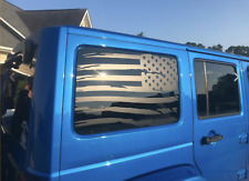 Distressed American Flag Window Decals For 07-24 Jeep Wrangler JK JKU JL JLU picture