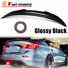 For 2014-2024 INFINITI Q50 PSM Style Rear Trunk Spoiler Wing Gloss Black 14-24 picture