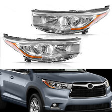 Halogen Chrome Housing Headlights Lamps for 2014 2015 2016 Toyota Highlander picture