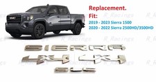 4PCS Chrome Bed 4x4 Rear Sierra SLE Emblems 2019+ Sierra 1500 2500HD 3500HD picture