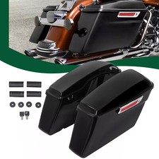Vivid Black Hard Saddlebags Saddle Bags For Harley Street Road King Glide 94-13 picture