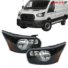 Headlamp For 2015-2021 Ford Transit 150 250 Halogen Headlight Black Clear LH+RH picture