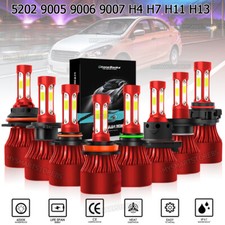 2/20x 9005 9006 H11 H4 9007 4-Side LED Headlight Kit 6500K White Hi/Lo Beam Bulb picture