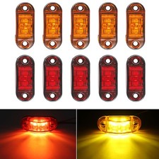 Marker Lights LED Truck Trailer Oval Clearance Side Lamp Amber / Red 5-20 Pcs picture