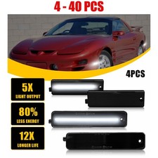 4-40x Smoke White Front Rear LED Side Marker Light Fit 98-2002 Pontiac Firebird picture