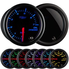52mm GLOWSHIFT TINTED 7 COLOR BAR OIL PRESSURE 0 - 7 BAR GAUGE w SENSOR picture