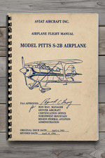 Pitts S-2B Airplane Flight Manual Aviat Aircraft FAA Approved 102 Pages picture